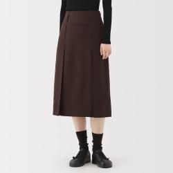 無印良品 MUJI 无印良品 Labo 女式 抽褶裙 长半身裙女秋冬裙子女装