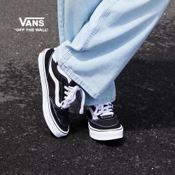 VANS 官方 Brooklyn LS黑色简约复古女鞋板鞋