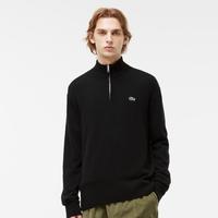 LACOSTE 法国鳄鱼男装冬季时尚半拉链立领羊毛毛衣针织衫