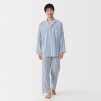 無印良品 MUJI 无印良品 男式 无侧缝双层纱织长袖睡衣 家居服套装秋季纯棉