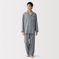無印良品 MUJI 无印良品 男式 无侧缝双层纱织长袖睡衣 家居服套装秋季纯棉