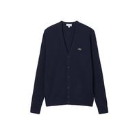 LACOSTE 法国鳄鱼男装秋冬绿色V领休闲时尚舒适羊毛衫男针织开衫男士上衣