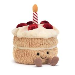 邦尼兔 趣味生日蛋糕毛绒玩具 生日礼物毛绒公仔 (坐高 16cm)