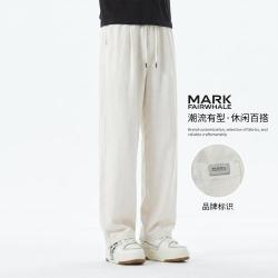 马克华菲 男式冰丝透气休闲直筒裤夏季宽松舒适日常百搭长裤