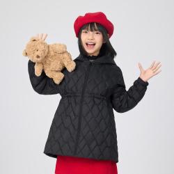波司登 女童中长款连帽宽松儿童羽绒服外套户外露营