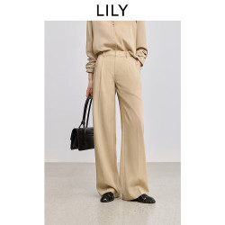 LILY 商场同款女装含三醋酸老钱风休闲百搭直筒裤长裤 717