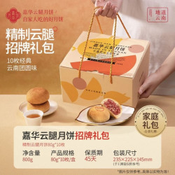嘉华食品 精制云腿月饼 800g(10枚装）