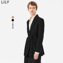 LILY 【专柜甄选】女装商务时尚一粒扣别致腰带西装外套 510