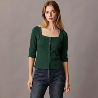 限尺码：ZARA 纯色挺括设计感纽扣开襟女士针织衫