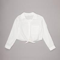 ZARA 女童白色微透休闲长袖衬衫