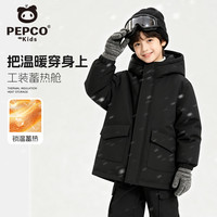 小猪班纳 儿童工装棉服冬季保暖外套男童棉袄防风防寒衣服青少年冬装棉袄
