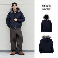 森马 王安宇同款|森马派克羽绒服可拆卸毛领防水耐磨保暖工装情侣外套
