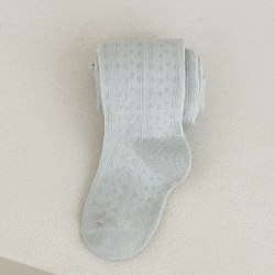 宝宝连裤袜女童配裙子夏季网眼白色防蚊袜镂空婴儿蝴蝶结公主灰色