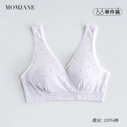 Mom Jane 纯棉哺乳内衣产后交叉式喂奶孕妇文胸背心式睡觉胸罩春秋大码内衣