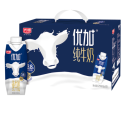 光明 优加纯牛奶250ml*10盒 100%生牛乳梦幻盖限北京地区