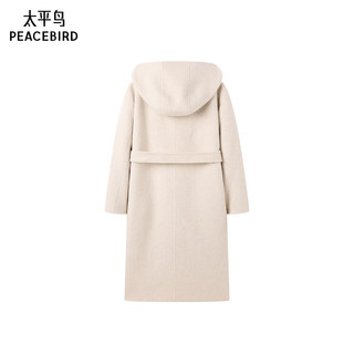 太平鸟 连帽双面呢大衣 燕麦色 S 女士外套
