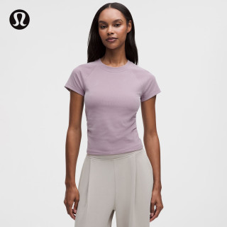 lululemon 丨Micro-Rib Softstreme女士罗纹短袖T恤 速干 LW3KUYS 莲紫 XXS