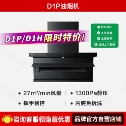 老板 CXW-260-27A15-D1P 顶侧双吸26m³/min风量 黑色 吸油烟机