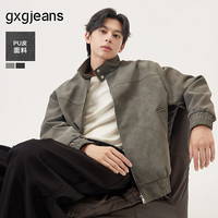 gxgjeans 男装简约美式复古宽松立领夹克外套25秋新品 灰色 180/XL