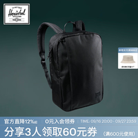 Herschel Supply Herschel赫行Wesbrook经典极简设计24L多功能商务通勤双肩电脑包男女背包 纯黑色