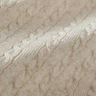 伊芙丽 亚麻老钱风青果领针织衫 原绒米 M
