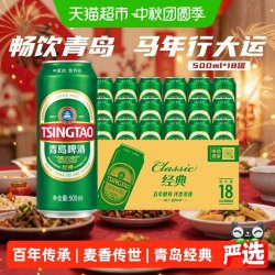 青岛啤酒 经典10度 500ml*18罐 整箱