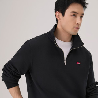 Levi's 男士美式潮牌通勤休闲加绒立领LOGO卫衣