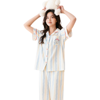 芬腾 10A抑菌纯棉 米杏 2XL 女士家居服套装