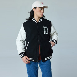 Dickies 棒球服外套男士春秋季潮流复古时尚青少年外运动夹克上衣DK0A87E3 黑色 S