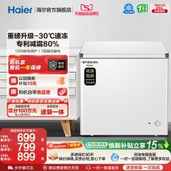 海尔 一级能效 小型冷柜  白色 100L