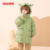 鸭鸭 儿童羽绒服 女童中长款过膝加厚 冬季外套