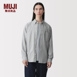 無印良品 MUJI 【水洗牛津】纽扣领长袖衬衫  AC4AAC6S