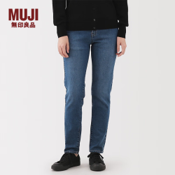 無印良品 MUJI 女式 弹力牛仔 修身直筒裤裤子长裤女款25年冬季 女装 蓝色 25 inch （165/62A）