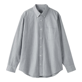 無印良品 MUJI AC4AAC6S 水洗牛津布 深藏青色条纹 S 男士衬衫