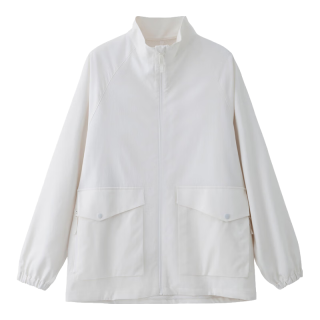 無印良品 MUJI 男式 不易沾水 弹力拉链夹克 男士外套26年春季男款 AD0Z8A6S 米白色 S