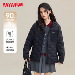 鸭鸭羽绒服 女士短款羽绒服 DSD06A0080 黑 XXL