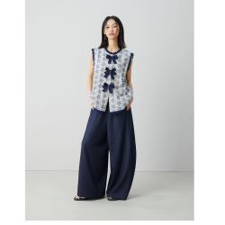 西町村屋 文艺感刺绣马甲女装2026夏季新款韩系短款马夹XHBB10102