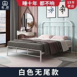 老匠 铁艺床1米5双人床铁架子床金属儿童单人床轻奢铁床加粗加厚