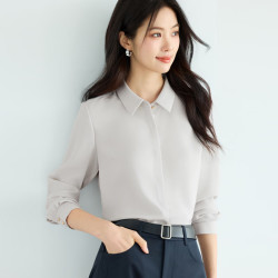 伊芙丽 醋纤光感适身基础通勤衬衫女