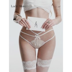 LADYALLURE 「LA」NY*FY｜高级欲焰绑带穿搭酒红性感蕾丝镂空约会棉档女内裤