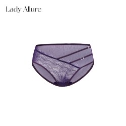 LADYALLURE 「LA」温差刻度丨气质蕾丝网纱拼接细带镂空金属扣美腰性感内裤女
