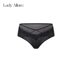 LADYALLURE 「LA」软蕾陷落丨低腰镂空细带性感纯欲高级缎面蕾丝女士三角内裤