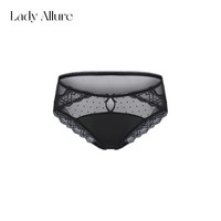 LADYALLURE 「LA」梦隙之境丨法式缎面蕾丝边拼接波点网纱轻薄透气女三角内裤