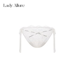 LADYALLURE 「LA」软线收边丨交叉字母细带层次感纯欲蕾丝蝴蝶结绑带女士内裤