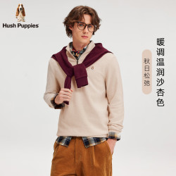 暇步士 男装26秋冬新款简约蓄热保暖可机洗长袖卫衣 沙杏色 XL