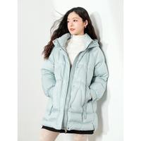 La·go·go 深冬白鸭绒女式羽绒服保暖防寒连帽休闲宽松加厚外套