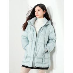 La·go·go 深冬白鸭绒女式羽绒服保暖防寒连帽休闲宽松加厚外套