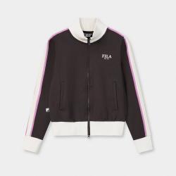 FILA 女装运动外套女士休闲简约舒适基础百搭立领微弹针织长袖外套