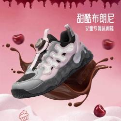 安踏 儿童休闲鞋女童鞋春秋跑步鞋中大童低帮厚底运动鞋