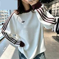 限尺码：adidas 三叶草 2026秋季新款男装女装上衣宽松透气运动服圆领长袖T恤打底衫